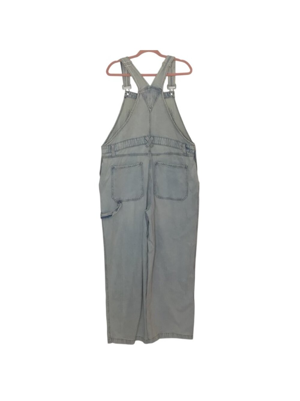Wild Fable Light Wash Denim Overalls XXL Adjustable Straps Distressed Carpenter - Picture 3 of 11